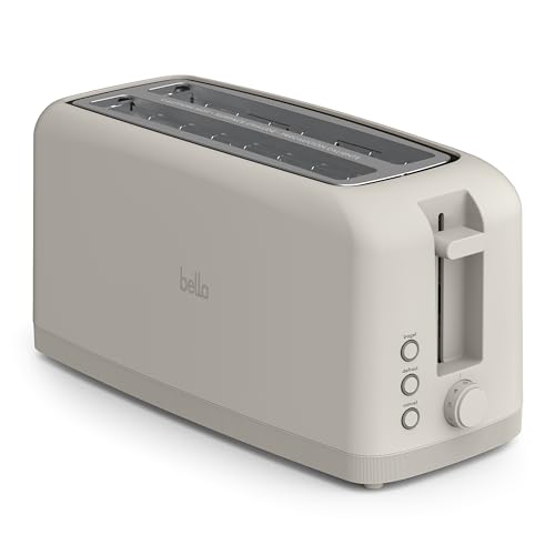 bella Fits-Anywhere™ 4-Slice Slim Toaster - Extra Long Wide Slots - Oatmilk Variation
