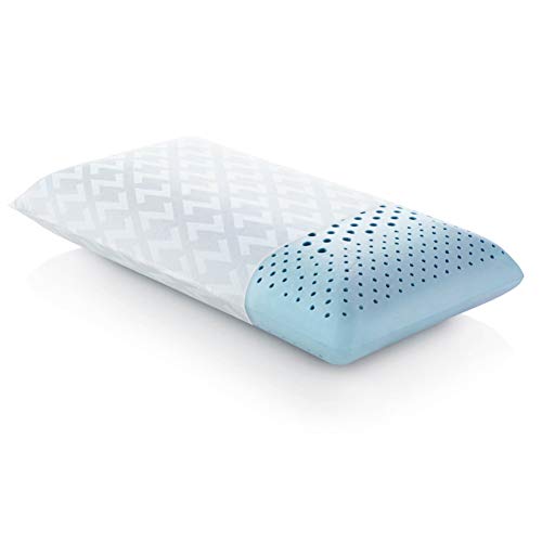 Malouf Zoned Gel Dough Memory Foam Bed Pillow Queen Mid Loft - Supportive & Breathable