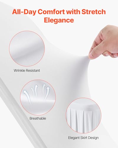 VEVOR White Stretch Chair Covers 30PCS for Wedding & Event Seating