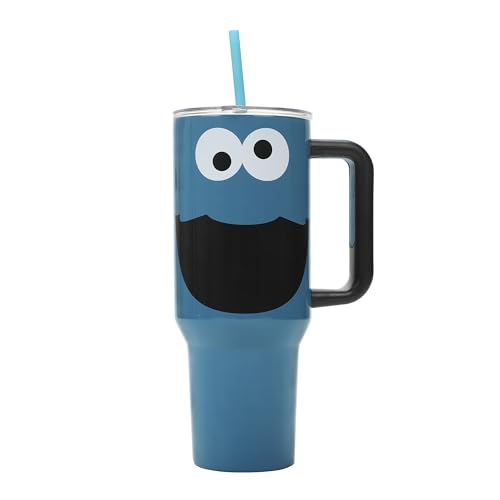 Sesame Street Cookie Monster Stainless Steel Tumbler 40 Oz with Handle