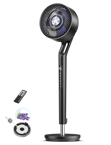 DREO Standing Fan for Bedroom,120°+100° Oscillating Fan, Quiet