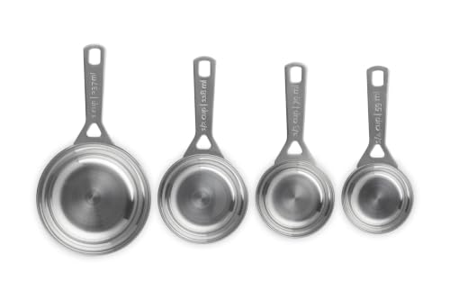 Measuring Cups Set - Stainless Steel, 4-Piece, Includes 1/4, 1/3, 1/2 & 1 Cup - Variation of This Listing