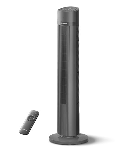 Black 40-Inch Bladeless Tower Fan with Remote, 3 Modes & Timer