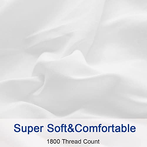 Queen Size Bed Sheet Set - Microfiber 4-Piece, Super Soft, Wrinkle-Resistant, White Variation of THIS listing
