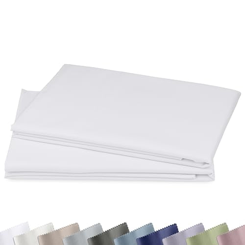 Queen Size Pillow Cases Set of 2 - Bright White 1000 Thread Count Cotton