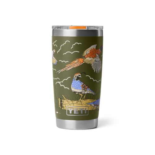 YETI Rambler 20 oz Upland Bird Olive Stainless Steel Vacuum Insulated Tumbler with MagSlider Lid