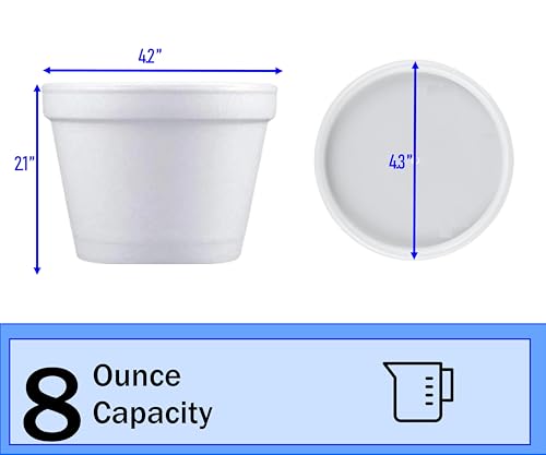 Mr Miracle 8 Ounce Foam Cup with Vented Lid in White. Hot and Cold