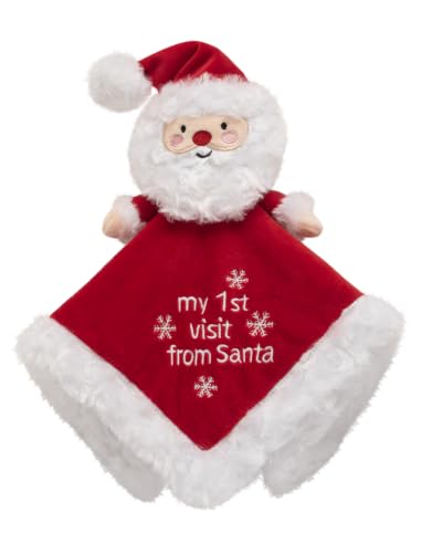 Baby Starters Plush Santa Snuggle Buddy with Security Blanket - Red, 13 Inch, Embroidered Christmas Toy for Babies