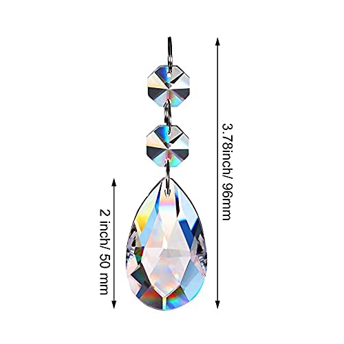 12 Pack Crystal Teardrop Hanging Ornaments for Christmas & Home Decor
