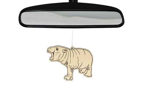 Wood Christmas Ornament - Pygmy Hippo Holiday Decor - Handmade in USA