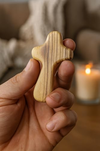 Olive Wood Crosses Bulk Set 2.5 Inch from Holy Land for Crafts Religious Gift