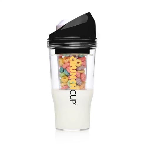 X-Large Portable Cereal Cup for On-the-Go Breakfast - Black