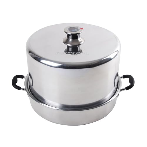 Kitchen Crop Aluminum Steam Canner with Temperature Indicator - Large Capacity