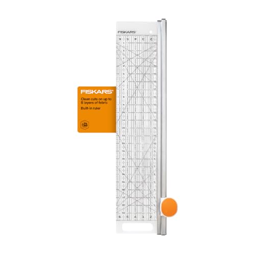Fiskars 6 x 24 Inch Rotary Cutter with Built-In Ruler – 2-in-1 Fabric & Sewing Tool – Variation of 24 x 6