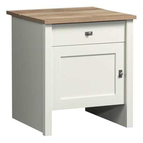 Sauder Homeplus Robot Vacuum Storage Side Table - Soft White, Low Profile