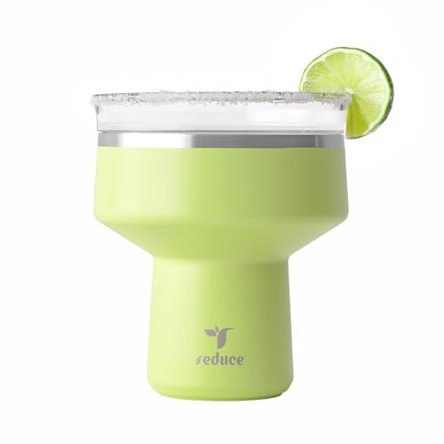 REDUCE Saltini 16 oz Cocktail Tumbler - Insulated Margarita Tumbler with Lid - Keeps Drinks Cold for 10 Hours - 360 Sippable Martini Glass Alternative - Shatterproof, Perfect for Parties - Cloud Blue