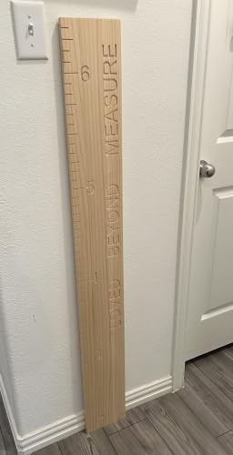 Kids Height Chart Wall Decor - Solid Wood Growth Measurement Board for Nursery