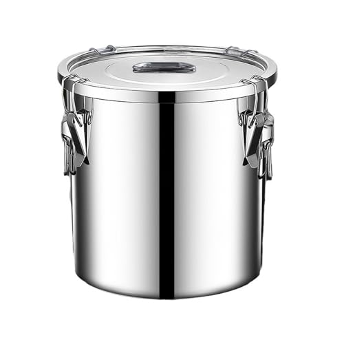 Verdeho 5.55 Gallon Stainless Steel Airtight Food Storage Container with Lock Clips