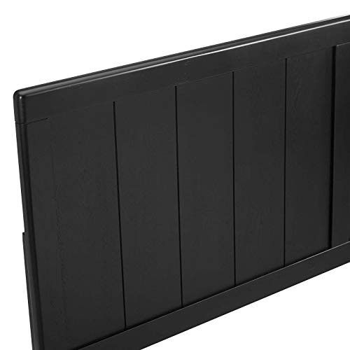 Twin Wood Headboard for Bed Frame - Mid-Century Modern, Black