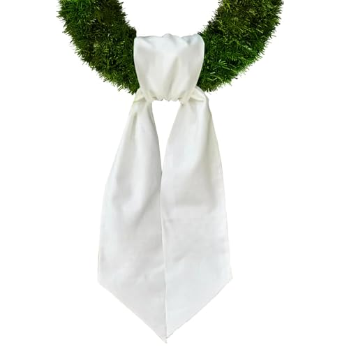 Christmas Wreath Sash for Front Door, White Burlap Sash Baby Shower Wreath Accessories for Home Birthday Thanksgiving Day Decorations