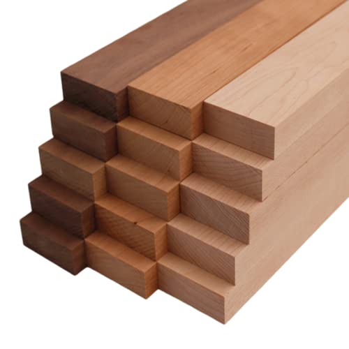 Barrington Hardwoods Hardwood Lumber Pack - 15 Pieces 3/4" x 2" x 24" (Walnut, Maple, Cherry) - Variation 1