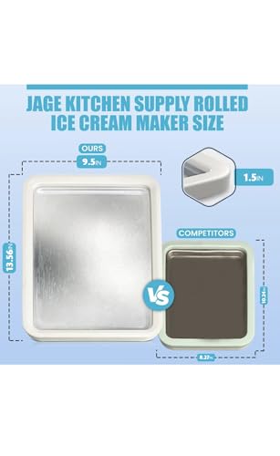 Extra Large White Rolled Ice Cream Maker (14x10 inch) - Family Dessert Machine