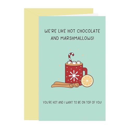 Cheeky Christmas Card for Him with Chocolate and Marshmallows - Naughty Holiday Gift