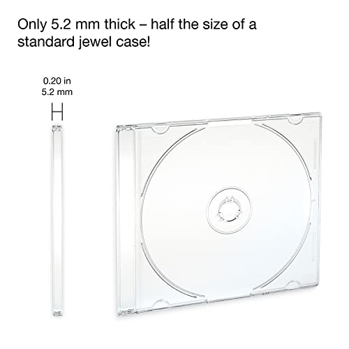 Verbatim 50-Pack Assorted Slim CD DVD Blu-ray Disc Cases - Clear & Colors