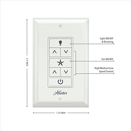 Hunter Universal Ceiling Fan Wall Control Switch - Wall Control Panel