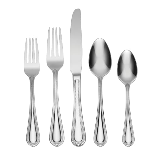 Oneida Countess 45-Piece Flatware Set for 8 - Silverware with Beaded Edge