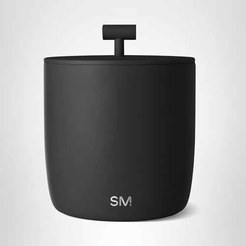 Simple Modern Vacuum Insulated Ice Bucket with Lid and Scoop | for Cocktail, Champagne, Wine, Beer, & Hosting | Stainless Steel 100oz Capacity for Large Parties | Rocks Collection | Midnight Black