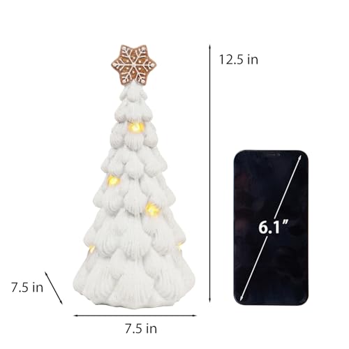 Cynkeyee Christmas Decorations Tree Tabletop Centerpieces - White
