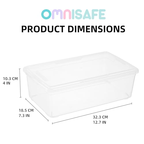 12 Pack BPA-Free Stackable Clear Shoe Storage Bins with Latching Lids, 6 Quart