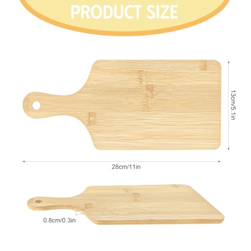 50 Pcs Bamboo Cutting Boards with Handles - Laser Engraving Ready Charcuterie Serving Trays for Kitchen & Gift