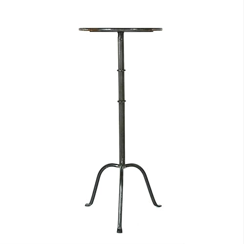 Black Metal Martini Table - Round Side & Accent Table, Sleek Modern Design