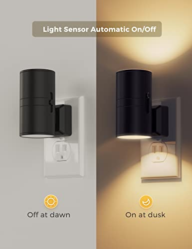 LED Night Light Plug in Dimmable 3000K Soft White 4 Pack - Wall Mount, Sensor
