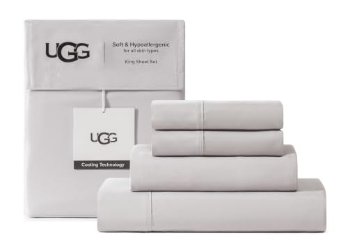 Luxury Cooling King Size Sheet Set - Grey, Deep Pocket, 4-Piece