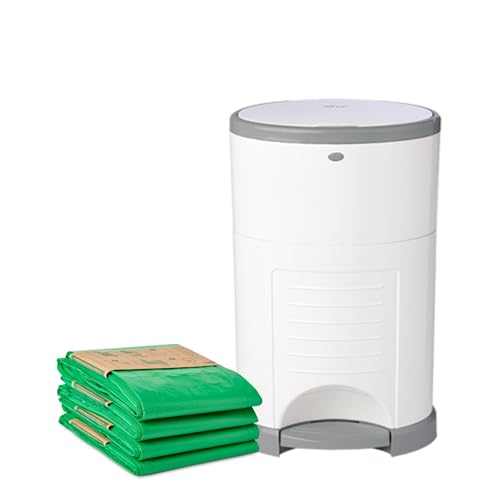Diaper Dekor EKO Classic Diaper Pail Gift Set White - Eco-Friendly with Refill