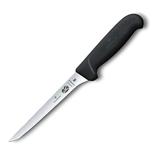 Victorinox Fibrox 6 Inch Flexible Boning Knife Straight Blade Black - Professional Chef-Quality Kitchen Tool
