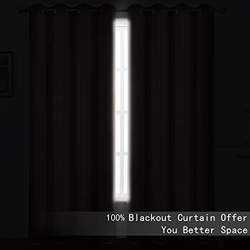 LEMOMO White Blackout Curtains Set of 2 - 52 x 84 Inches Thermal Insulated Room Darkening for Nursery & Bedroom
