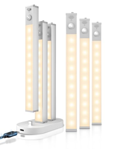 Under Cabinet LED Lighting with Charging Station - Warm White 6 Pack