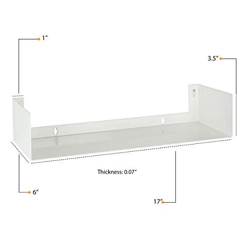 White Wallniture Bali Bookshelf Set of 4 - Floating Wall Shelves for Books & Media