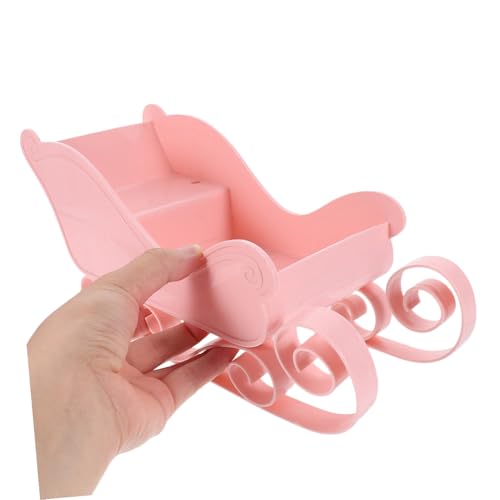 Kichvoe Pink Christmas Santa Sleigh Decoration - Plastic Candy Dish & Table Centerpiece