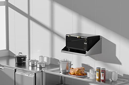 Stainless Steel Microwave Shelf Wall Mount 18x24 Inch Kitchen Organizer - Durable & Heavy Duty
