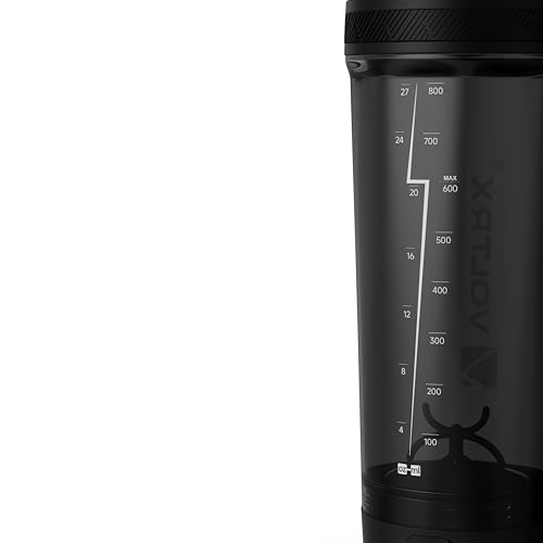 VOLTRX Gallium Electric Protein Shaker Bottle 27oz Midnight Blue Rechargeable