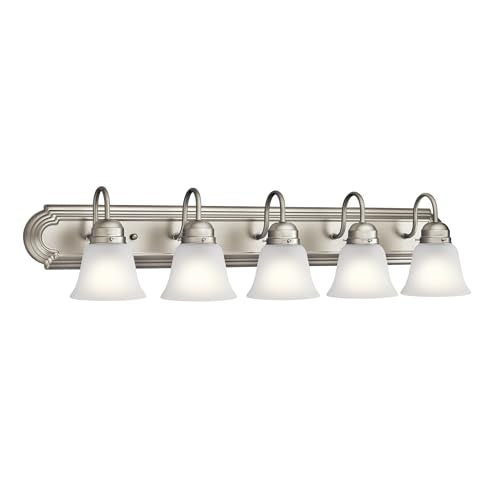 Kichler 5-Light Bathroom Vanity Light Fixture, Brushed Nickel, 36"