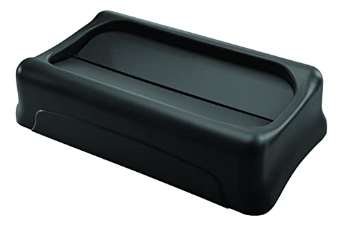 Rubbermaid Commercial Slim Jim Trash Can Swing Lid - Black, Plastic, Fits 16/23 Gallon Containers