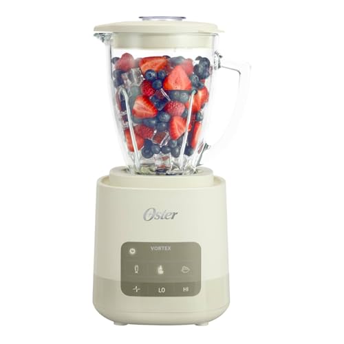 Oster Vortex Glass Blender White 800W Reversible Steel Blades for Smoothies & More