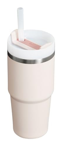 STANLEY Quencher H2.0 Tumbler with Straw 14 oz | Flowstate 3-Position Lid | Cup Holder Compatible for Travel | Insulated Stainless Steel Cup | BPA-Free | Rose Quartz 2.0