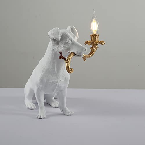 Dog Table Lamp Resin Animal Bedside Light - Cute Puppy Night Light
